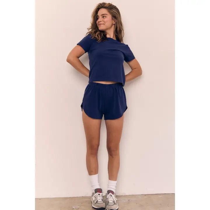 Mineral Washed Blank Cotton Cropped Tee