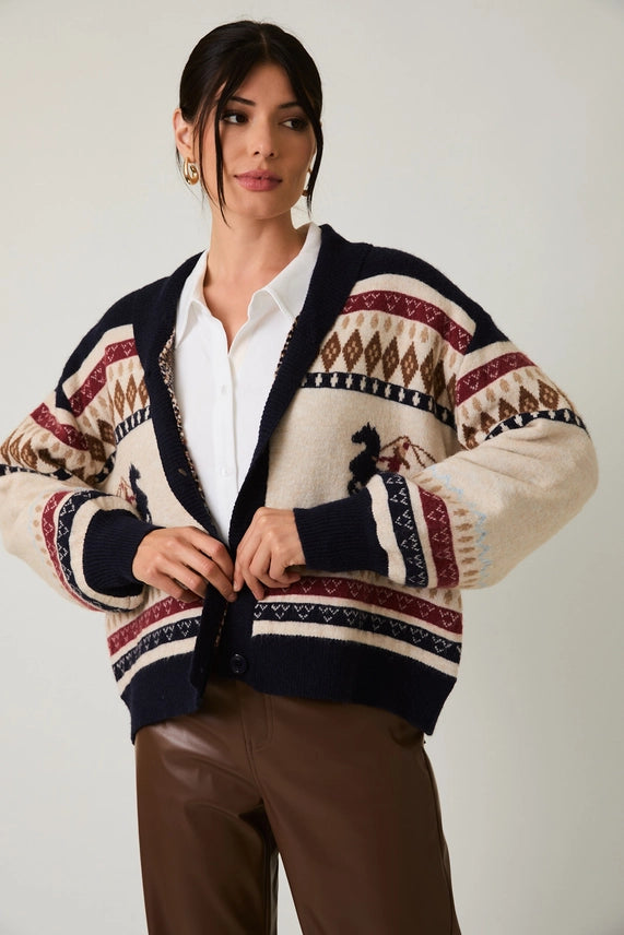 Horse Graphic Oversized Cardigan