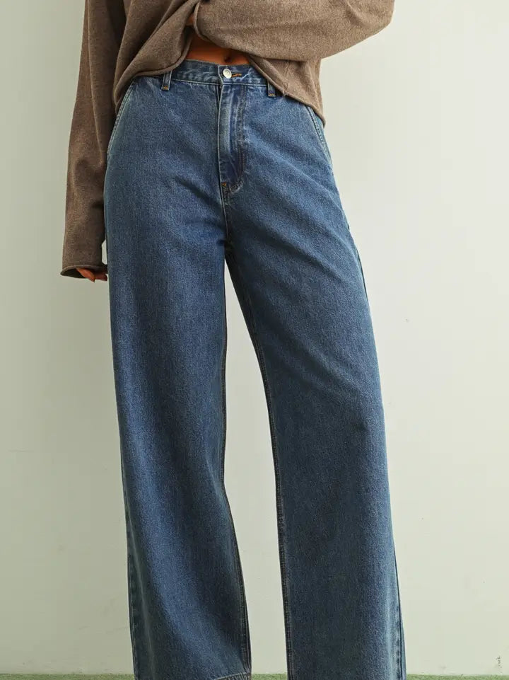 Wide Leg Soft Denim Pants
