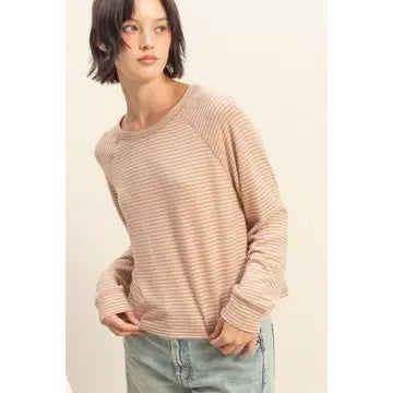 Striped Raglan Long Sleeve Top