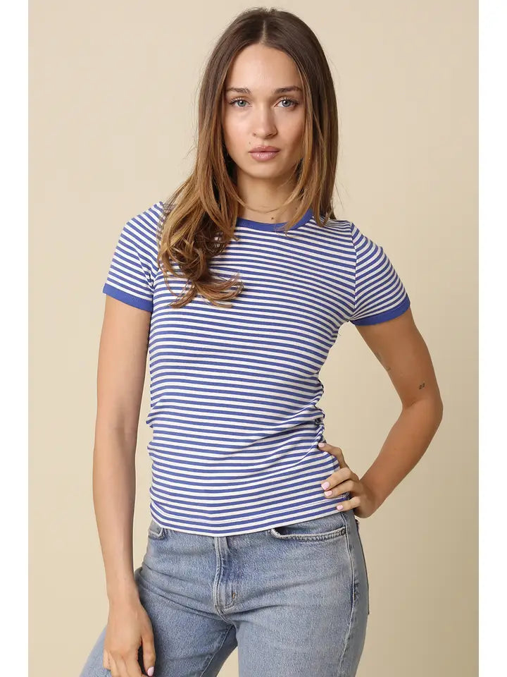Olivia Striped Contrast Baby Tee