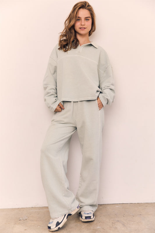 Acid Wash Cotton Terry Sweatshirt