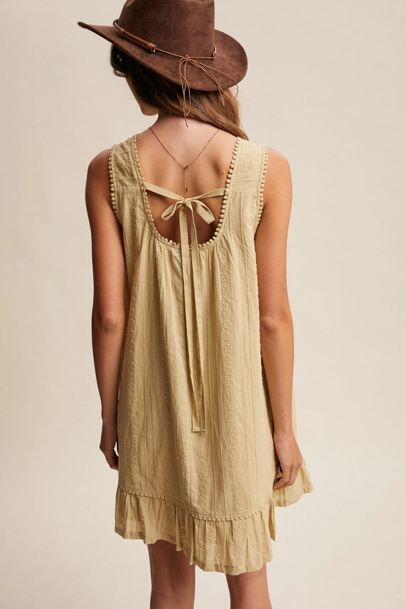 Textured Pintuck Mini Dress