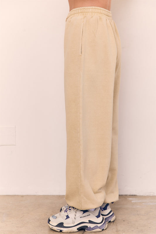 Acid Wash Cotton Terry Jogger Sweatpants