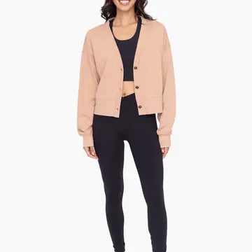 Button Front Cropped Cardigan