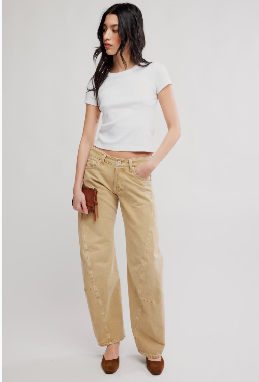 We The Free Fable Low-Rise Twisted Bowed Jeans