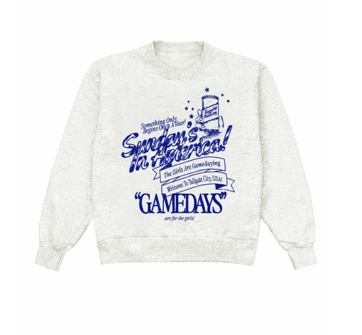 Sundays In America Blue Heather Crewneck