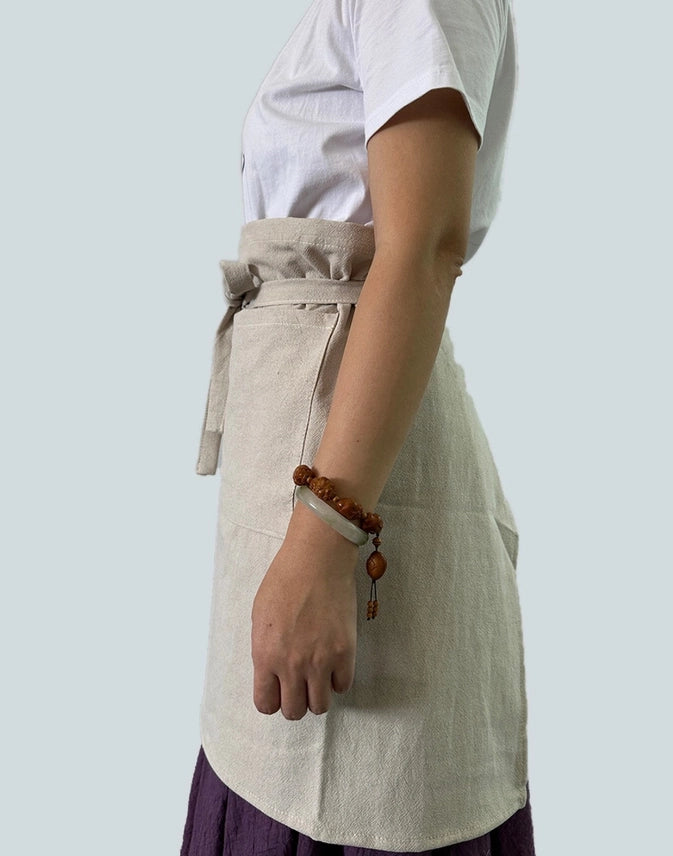 Linen Half Apron with Pockets