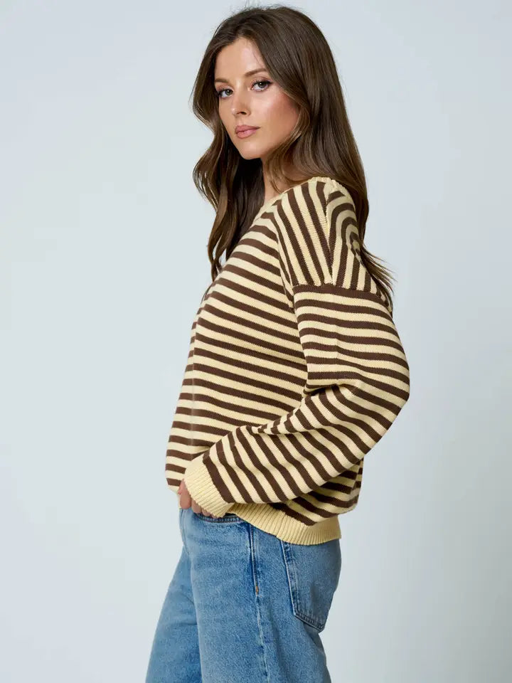 Back Button Detail Knit Sweater