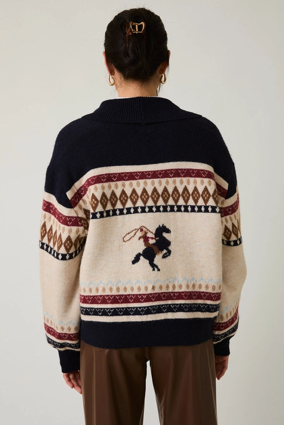 Horse Graphic Oversized Cardigan
