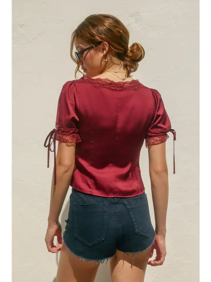 Going Out Lace Tied Blouse