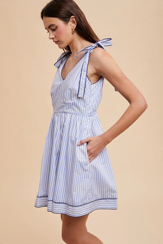 Nautical Striped Contrast Mini Dress M Nautical Striped Contrast Mini Dress M