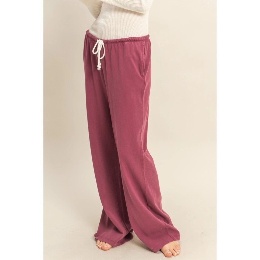Mineral Washed Drawstring Waist Relaxed Pants