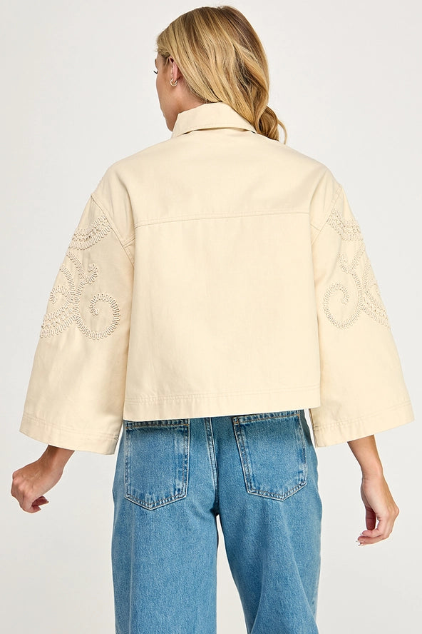 Lace Trim Cotton Jacket