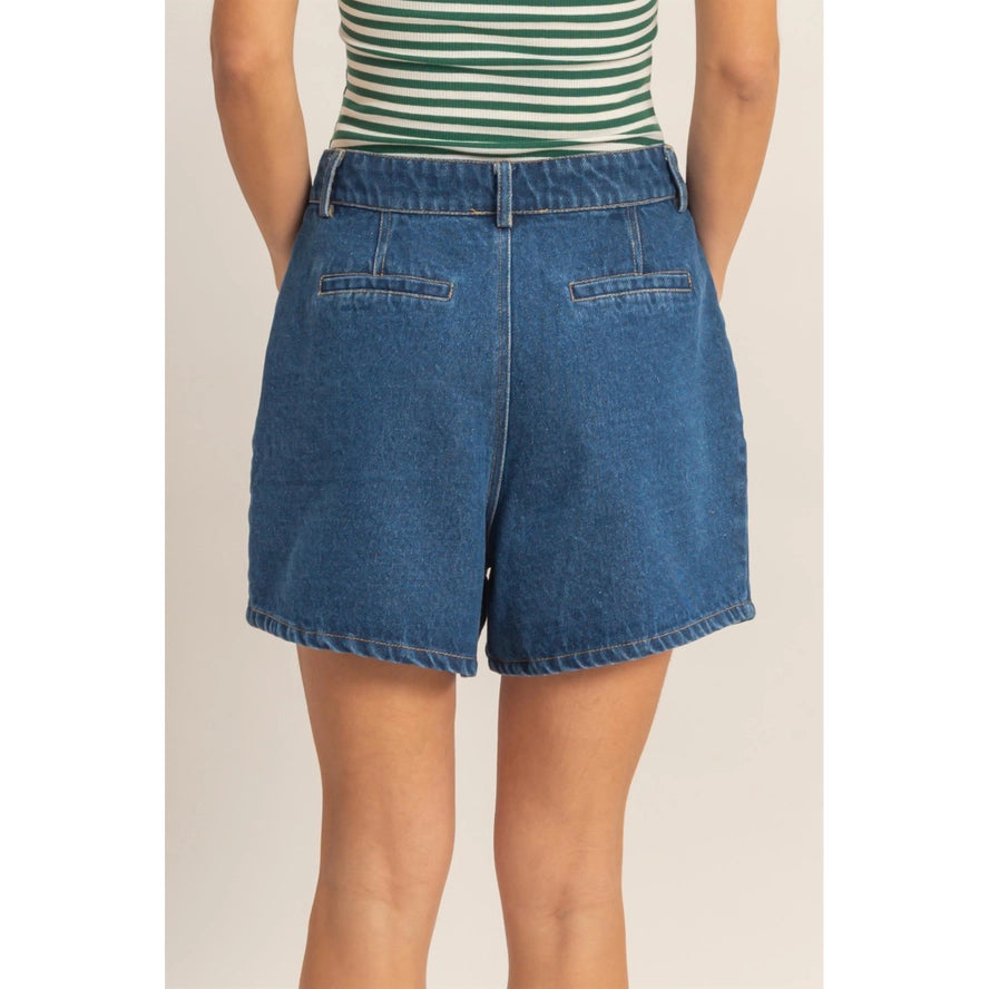 Enzyme Wash Denim Shorts