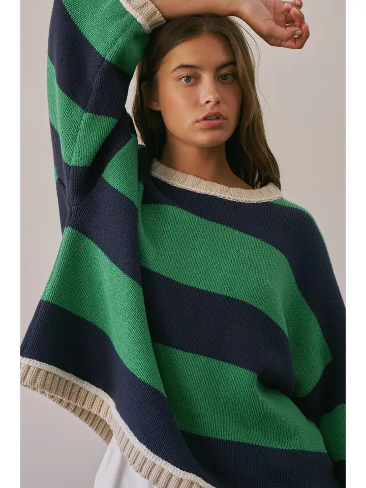 Pierre Heavy Weight Contrast Stripe Sweater