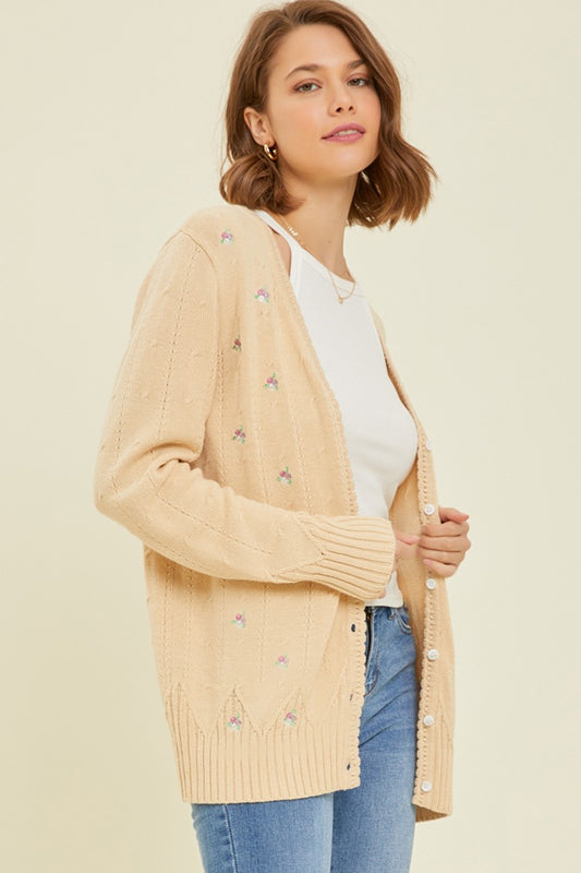 Floral Embroidered Cardigan