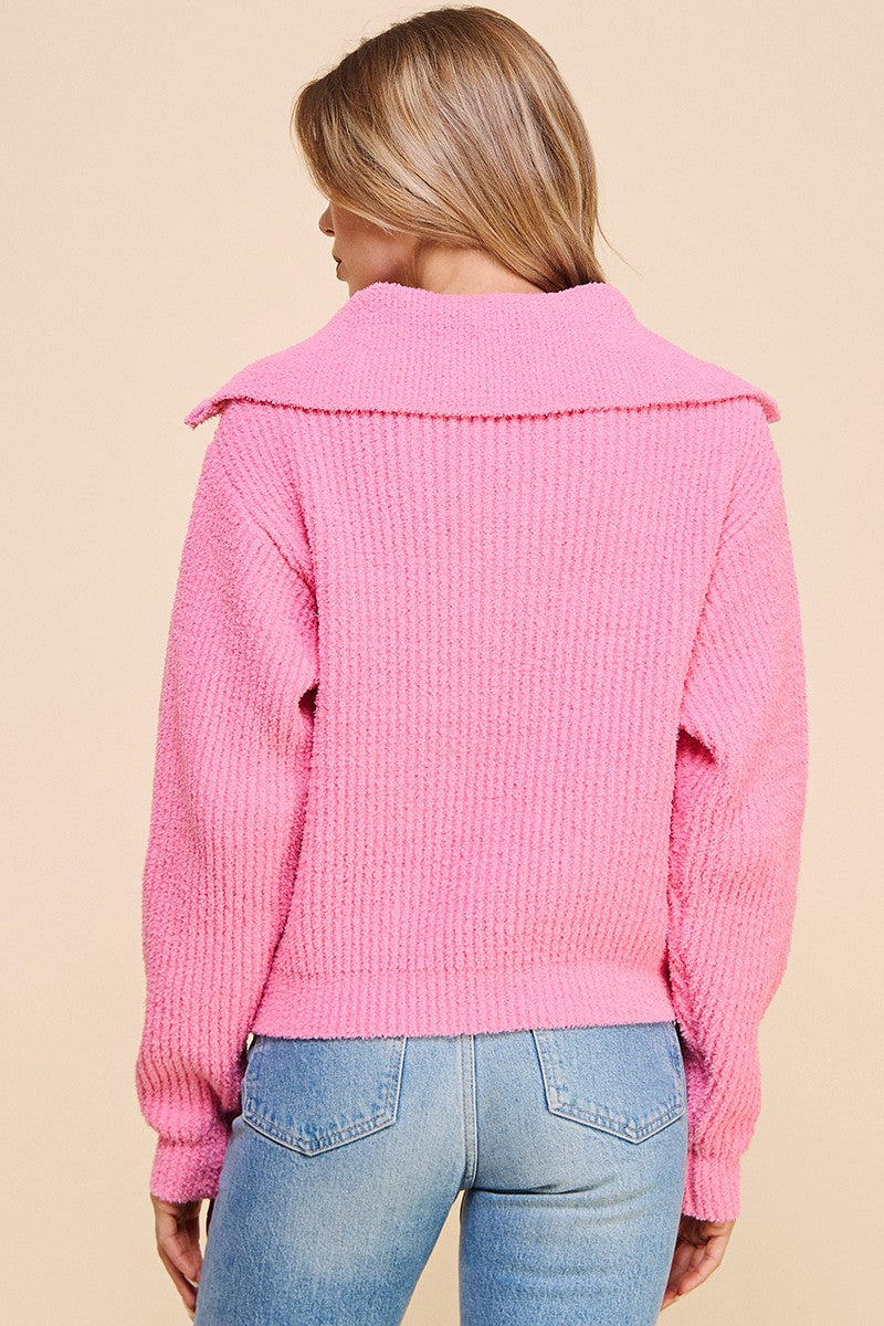 Plush Half Zip Pullover Sweater