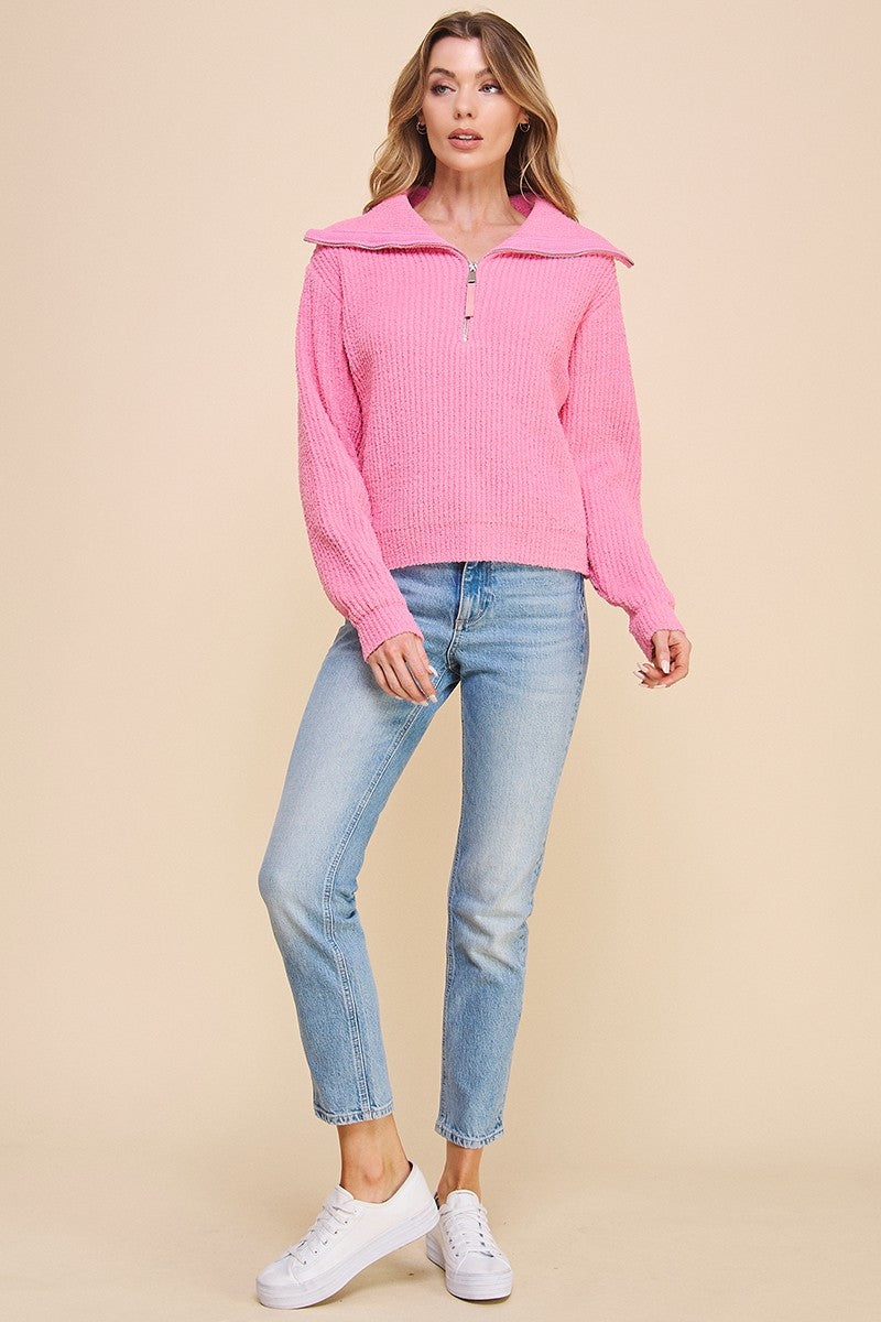 Plush Half Zip Pullover Sweater