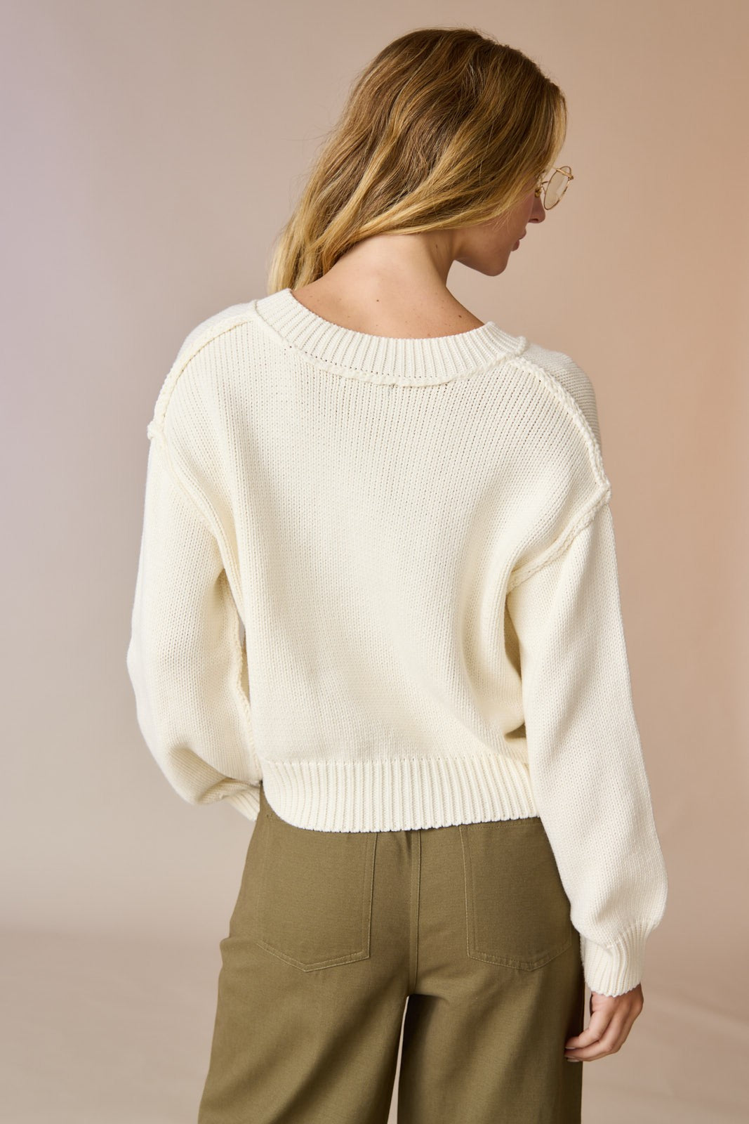 Nancy V-Neck Solid Sweater Top