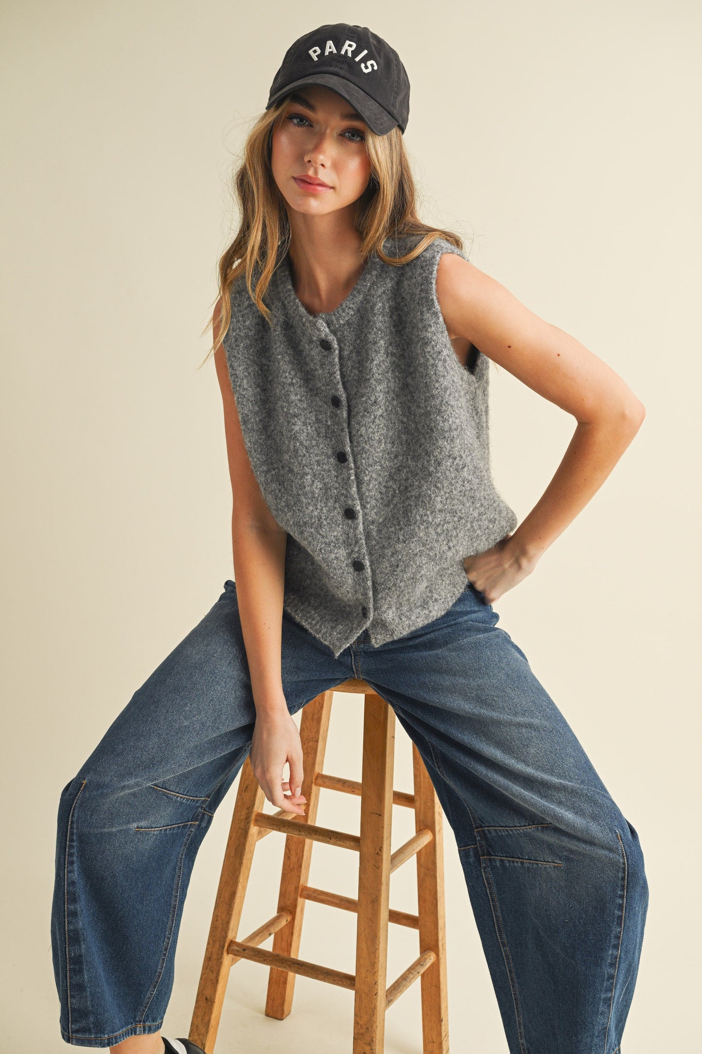 Button Sleeveless Top