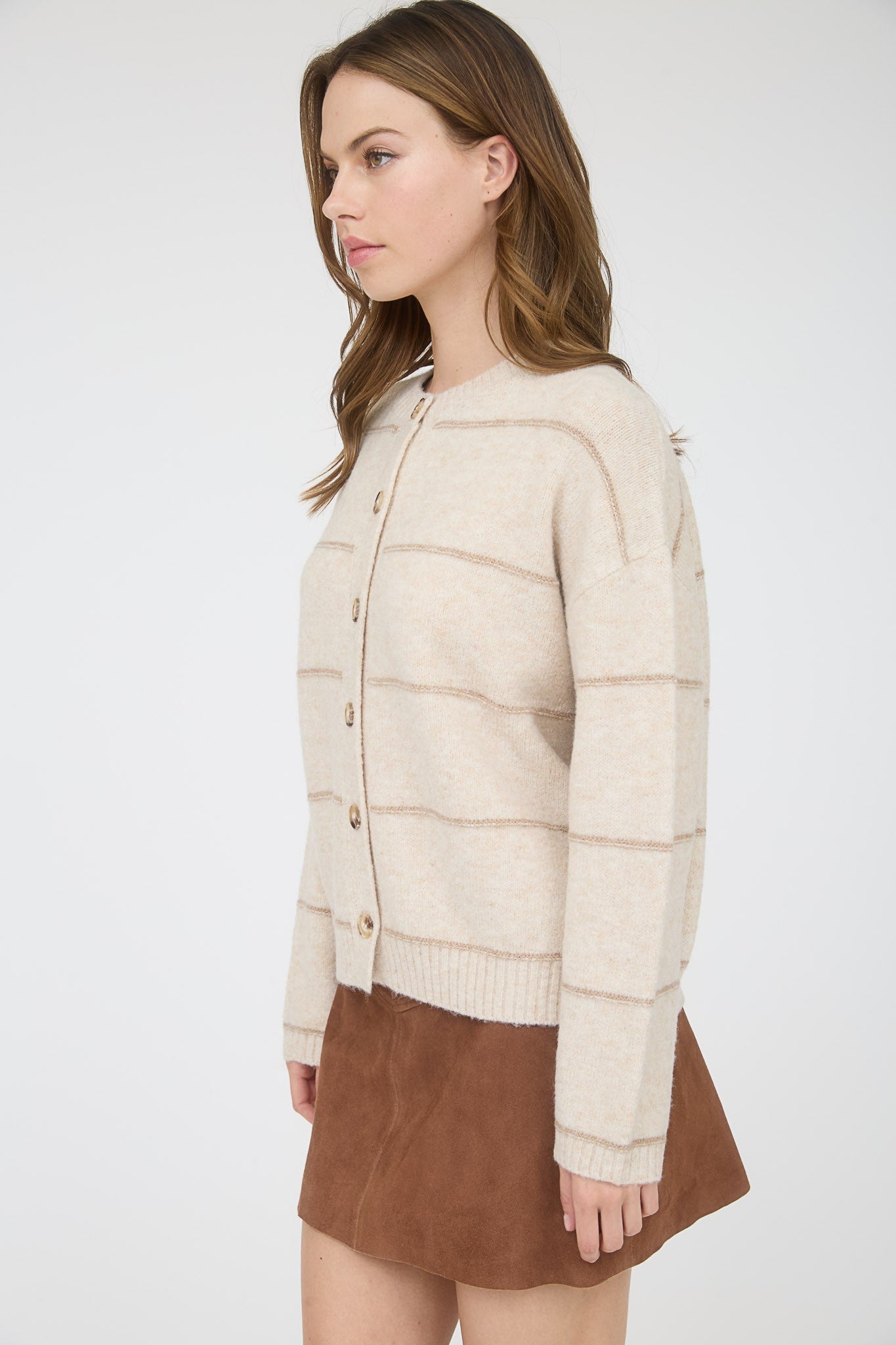Thin Stripe Button Down Cardi