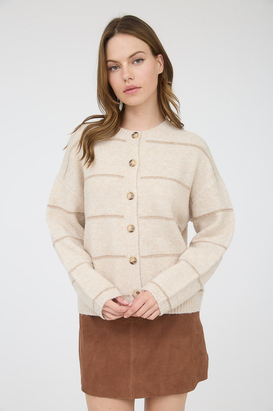 Thin Stripe Button Down Cardi