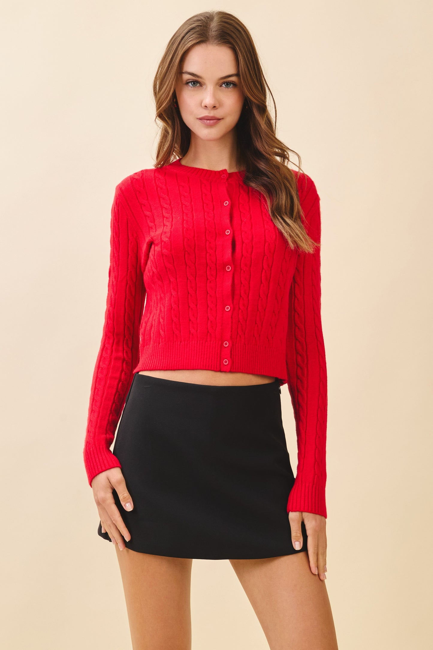 Cable Knit Button Up