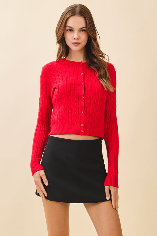 Cable Knit Button Up
