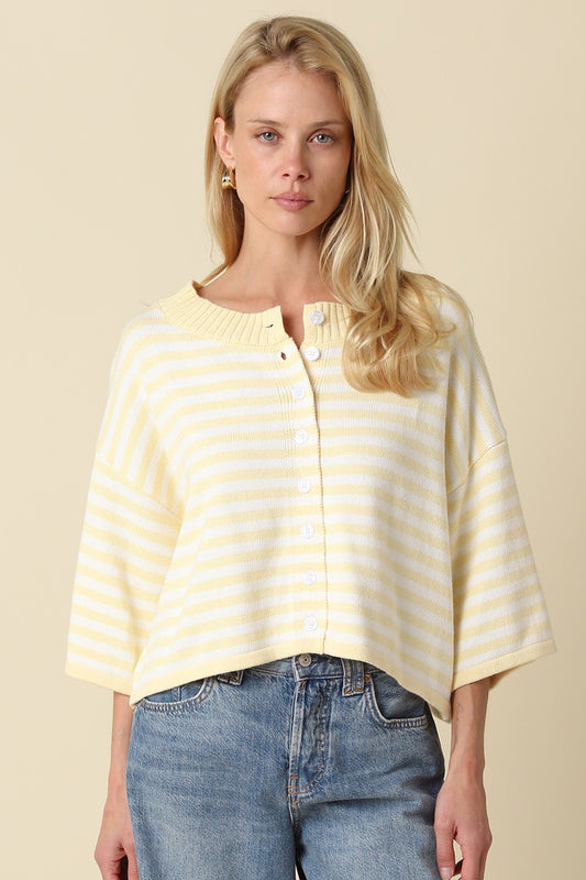 Natalia Stripe Loose Knit Top