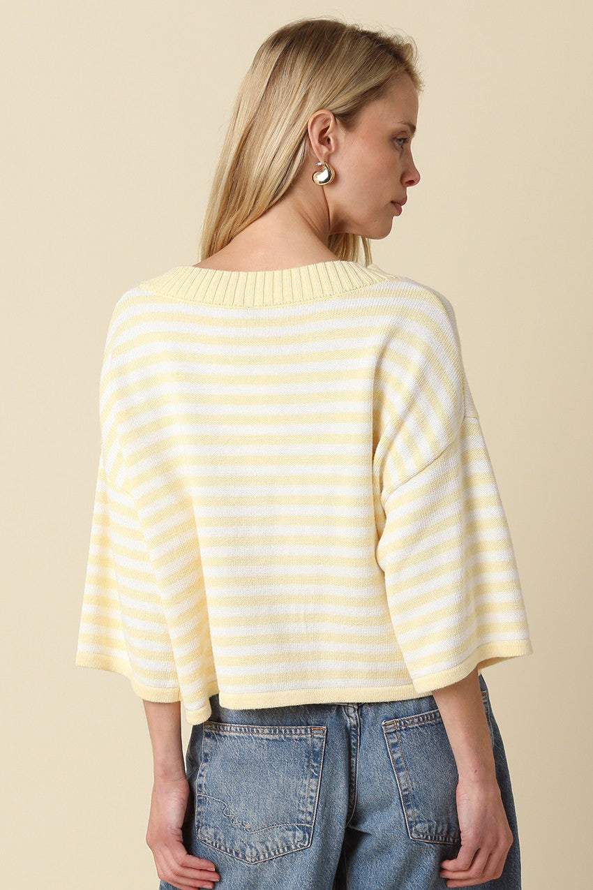Natalia Stripe Loose Knit Top
