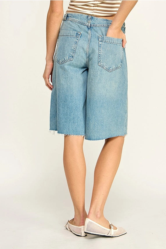 Relaxed Denim Bermuda Shorts