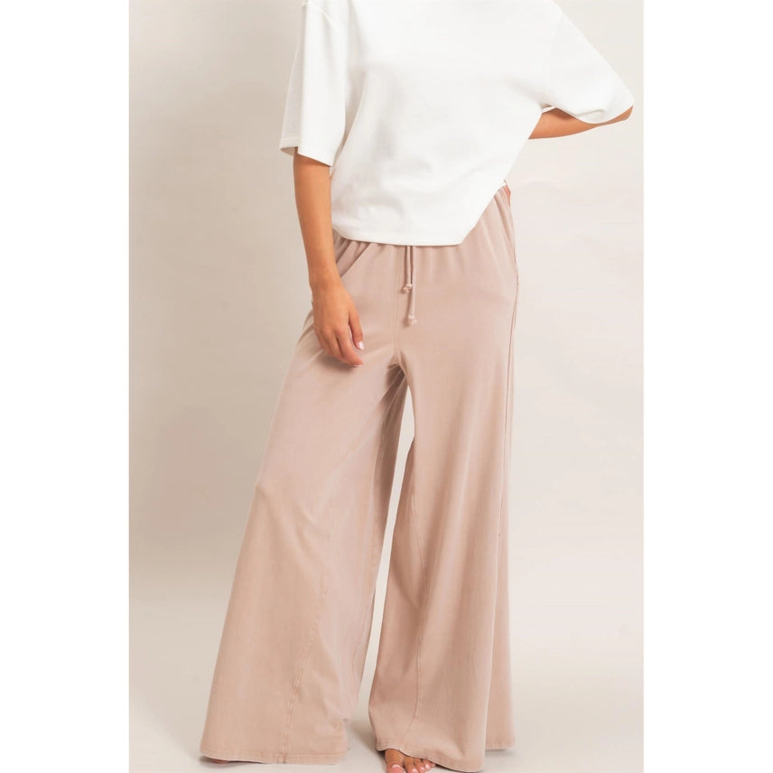 Wide Leg Mineral Wash Pants