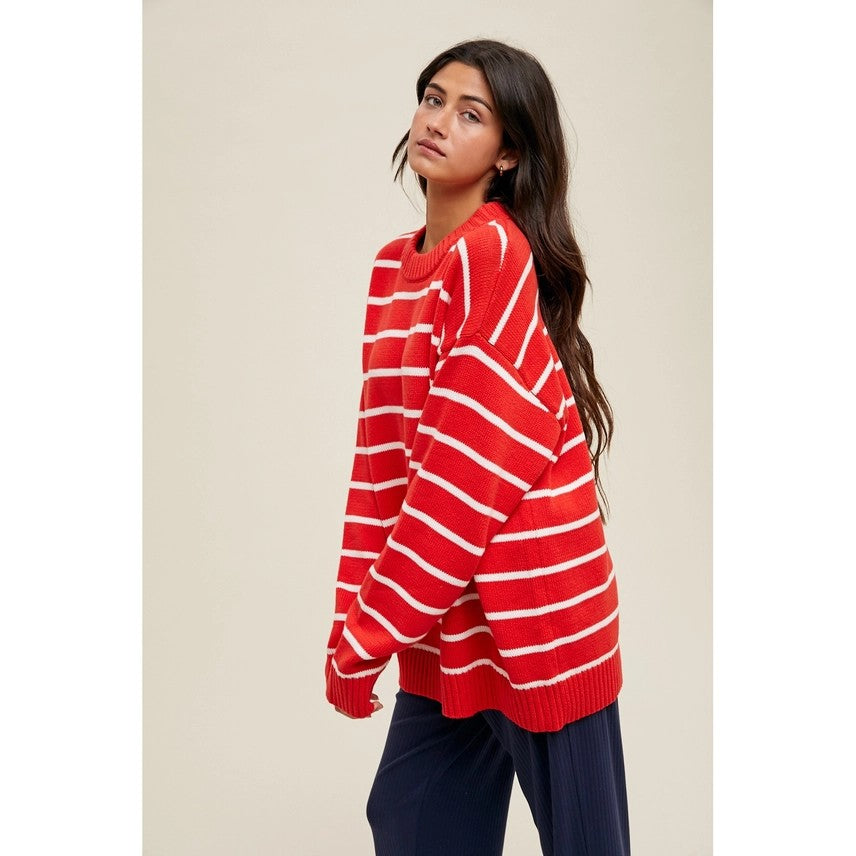 Oversized Striped Knit Sweater