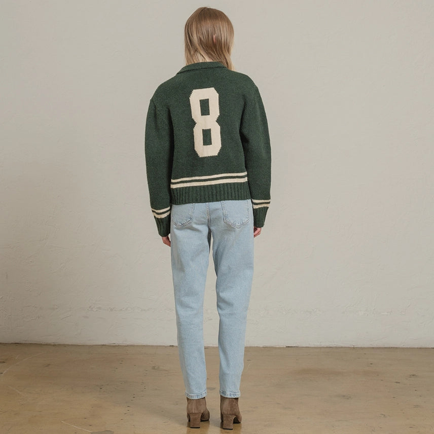 Varsity Zip-Up Knit Jacket