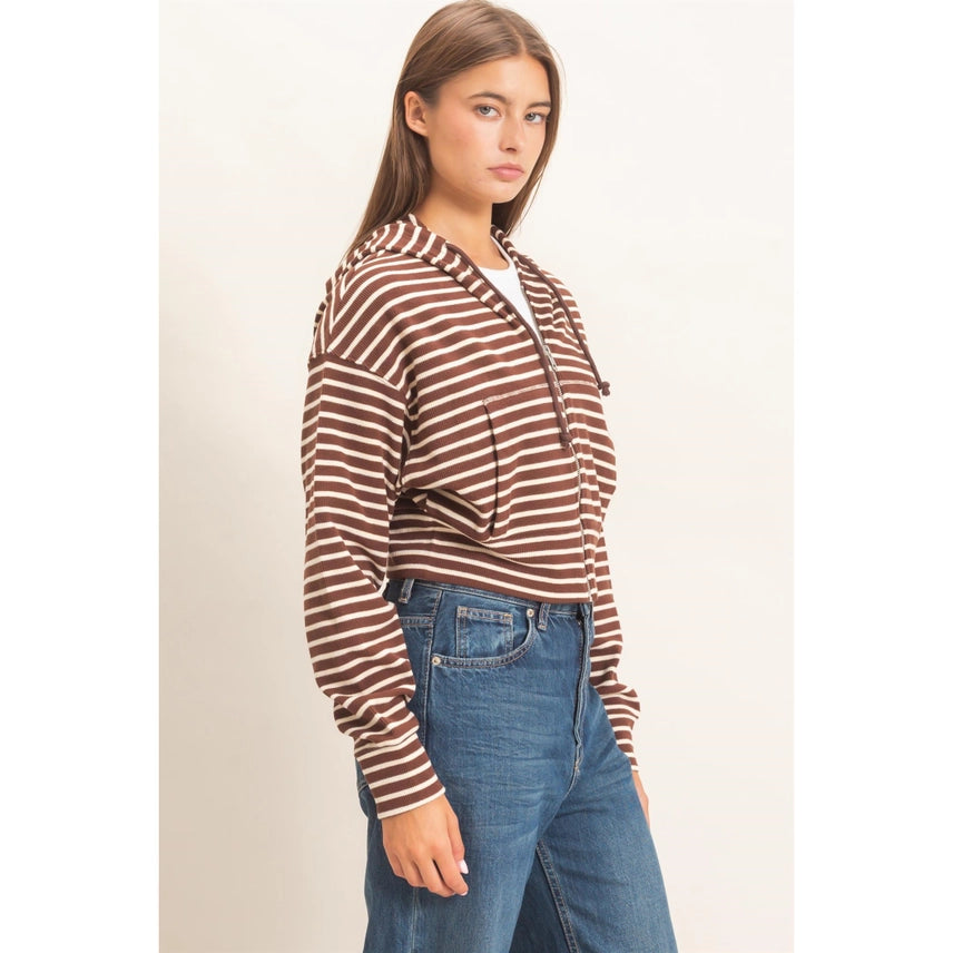 Striped Zip-Up Hoodie