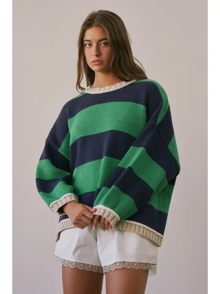Pierre Heavy Weight Contrast Stripe Sweater