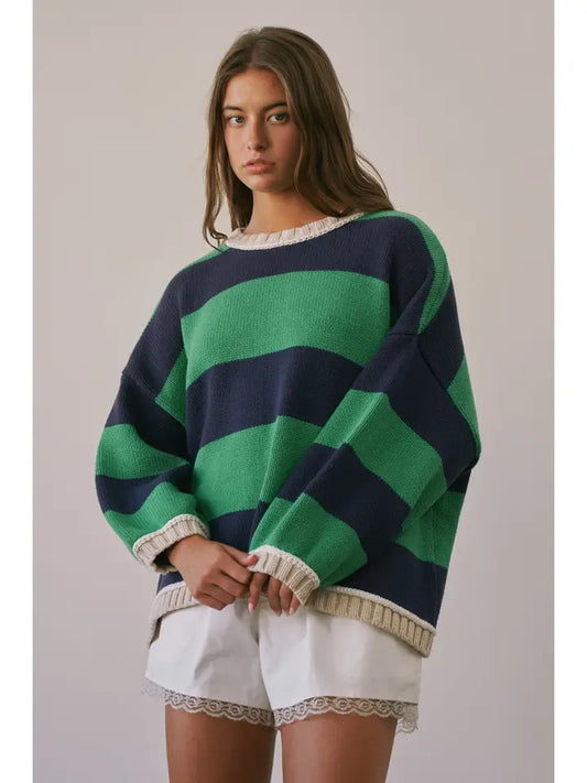 Pierre Heavy Weight Contrast Stripe Sweater