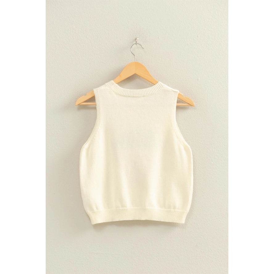 Strawberry Sleeveless Knit Top