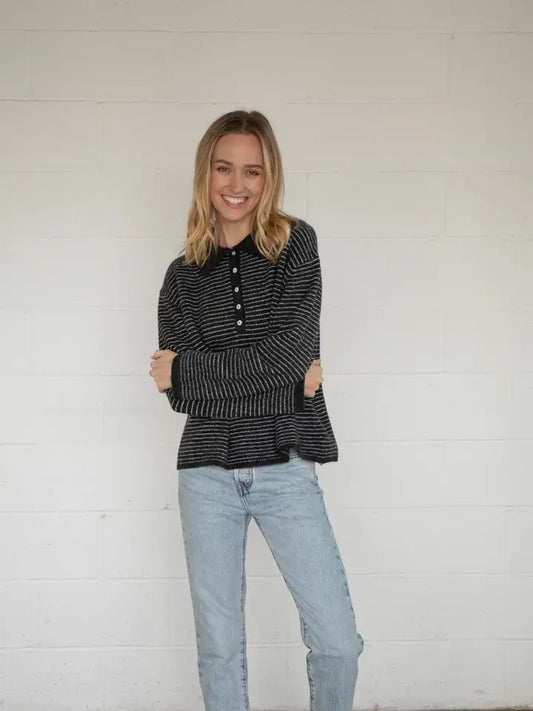 Stripe Knit Pullover Cardigan