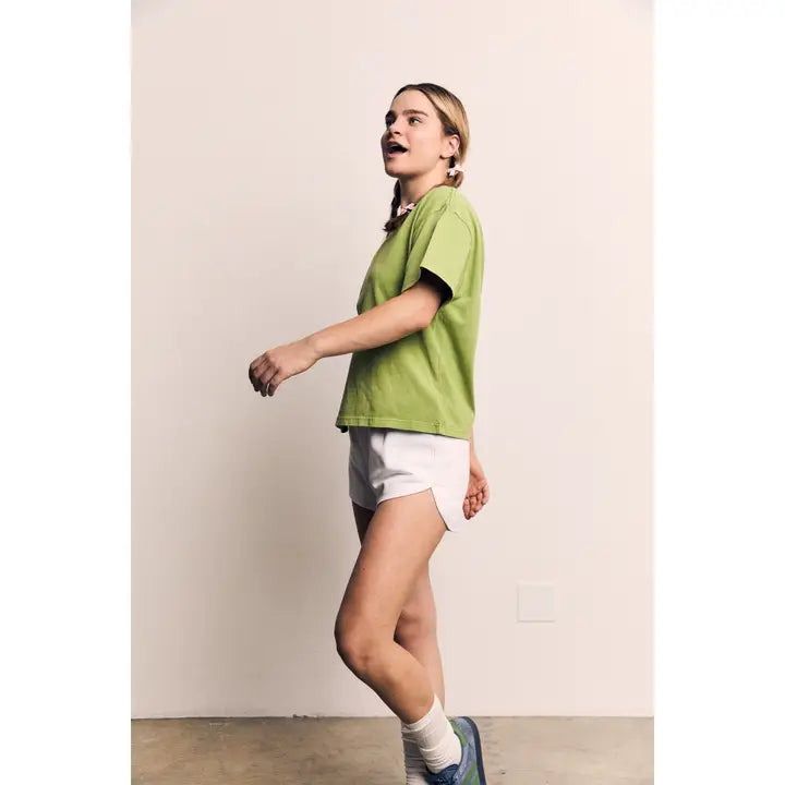 High-Waist Organic Cotton Terry Dolphin Lounge Shorts