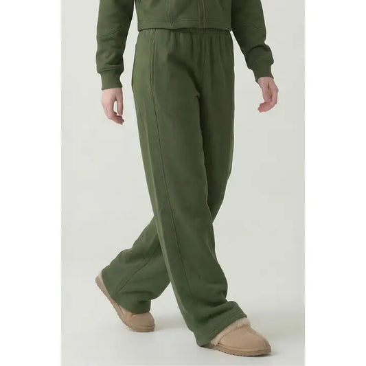 Pre Shrunk Cotton Terry Wide Pants
