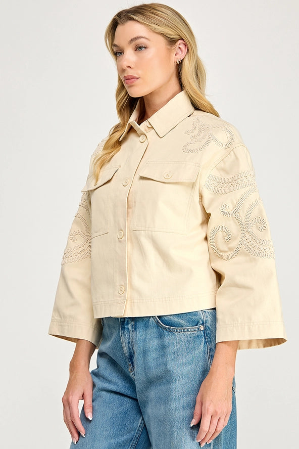 Lace Trim Cotton Jacket