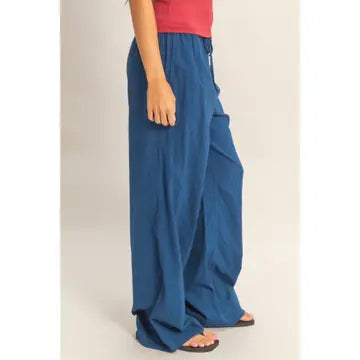 Pinstriped Jacquard Drawstring Pants