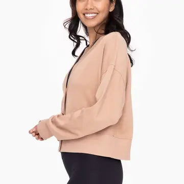 Button Front Cropped Cardigan