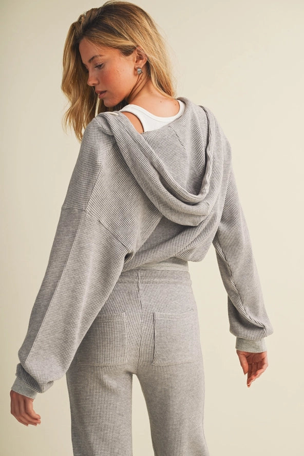 Cozy Waffle Knit Zip Up