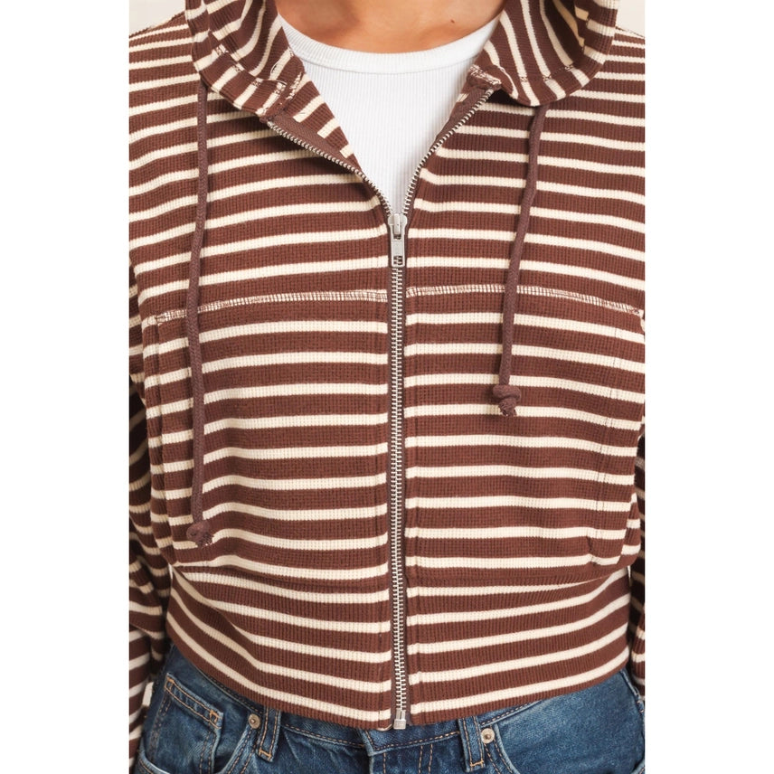 Striped Zip-Up Hoodie