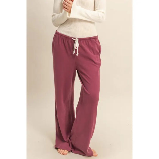 Mineral Washed Drawstring Waist Relaxed Pants