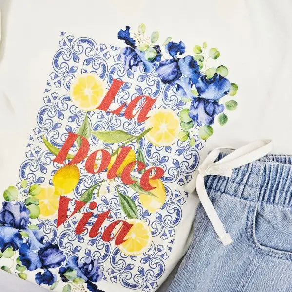 La Dolce Vita Lemon Graphic Tee