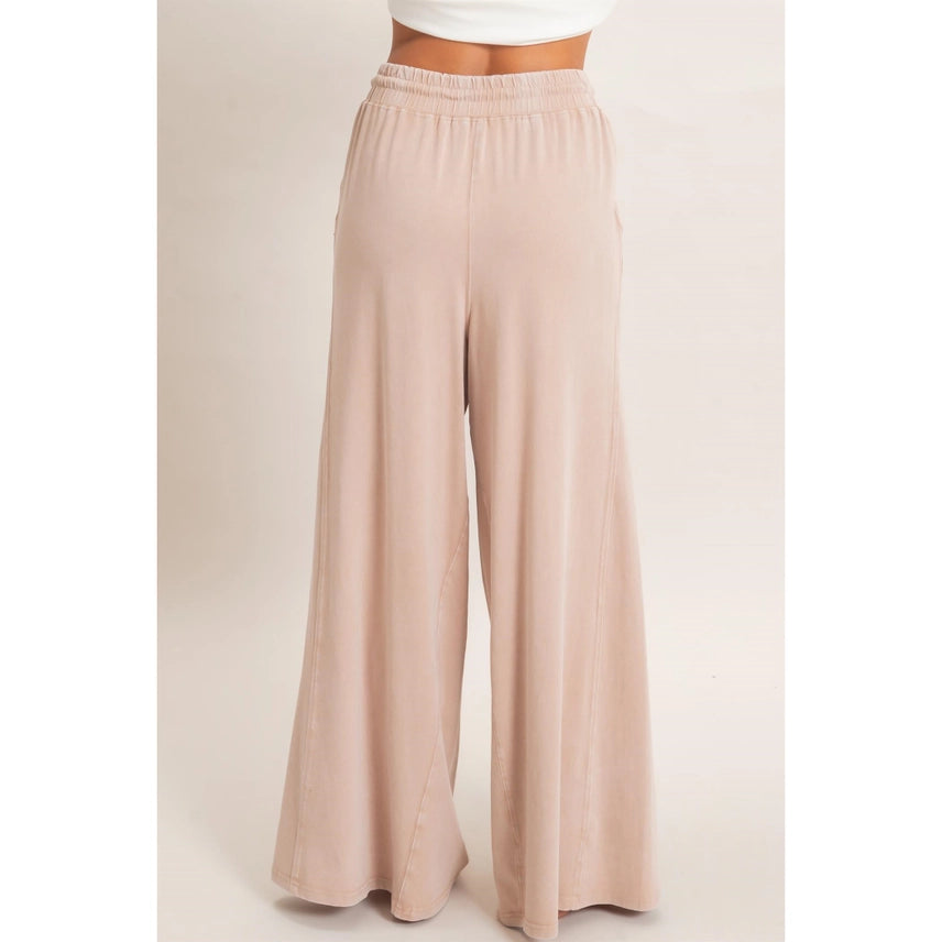 Wide Leg Mineral Wash Pants